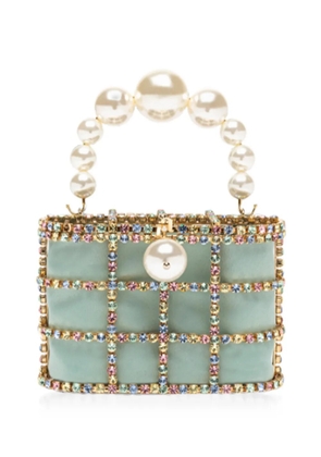 Rosantica crystal-embellished cage tote bag - Blue