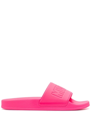 Moschino logo-embossed slides - Pink