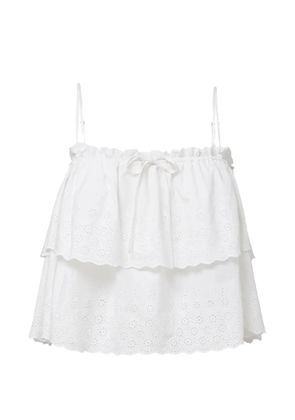 Veronica Beard broderie anglaise tiered top - White