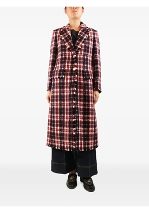 Thom Browne tartan check single-breasted coat - Red
