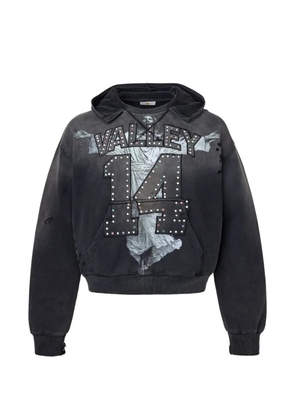 Vale graphic-print distressed hoodie - Black
