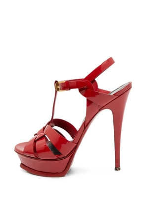 Saint Laurent Pre-Owned Tribute leather heeled sandals - Red