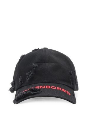 matieres fecales distressed embroidered cap - Black