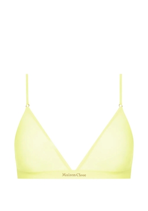 Maison Close Double Sens sheer triangle bra - Yellow