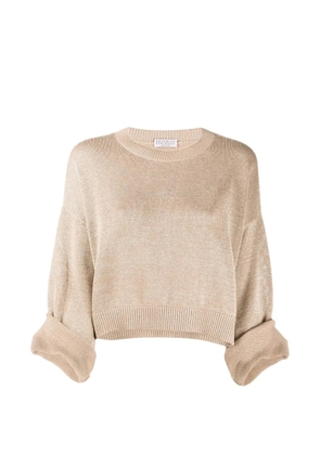Brunello Cucinelli fine-knit drop-shoulder knitwear - Neutrals