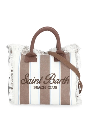 MC2 Saint Barth Colette striped fringed tote bag - Brown