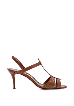 Manolo Blahnik Retauxlo leather heeled sandals - Brown