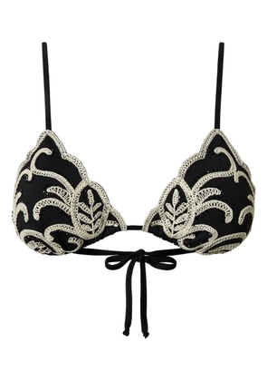 TWINSET embroidered bikini top - Black