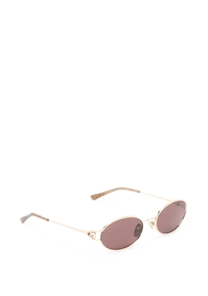 Gucci Eyewear Interlocking G oval-frame sunglasses - Gold