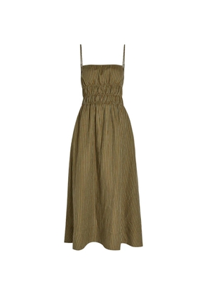 STAUD Ayla striped midi dress - Green