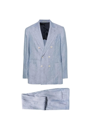 Brunello Cucinelli pinstripe double-breasted suit - Blue