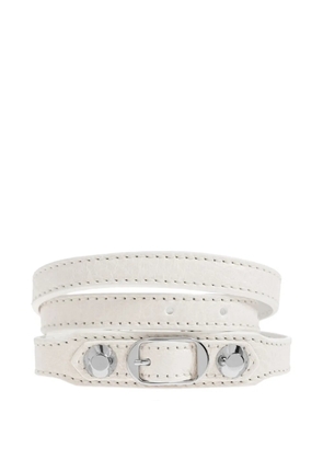 Balenciaga wrap buckle leather bracelet - White