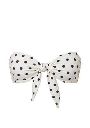 Nicholas Naia knot bikini top - ivory black polka-dot - Neutrals