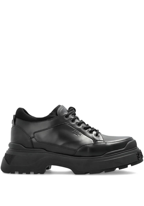 FENDI logo-embossed leather Derby shoes - Black