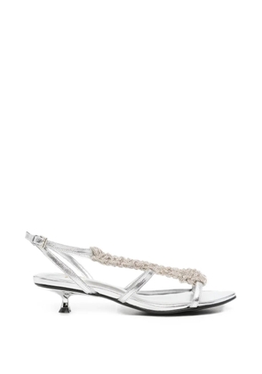 Marc Ellis crystal-embellished metallic-effect sandals - Silver
