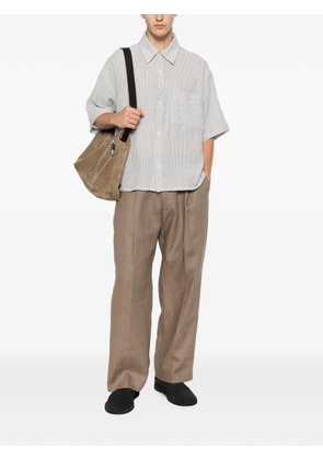 Won Hundred striped short-sleeve shirt - Neutrals