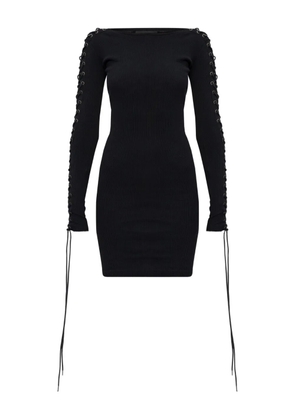 Balenciaga lace-up ribbed dress - Black
