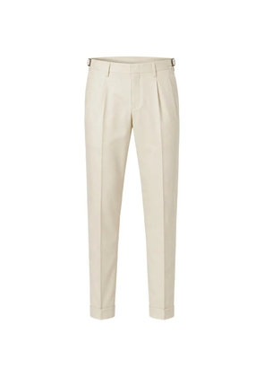 Berwich pleated-detail turn-up trousers - Neutrals