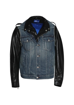 MARKING DISTANCE Bikerclub layered-effect jacket - Blue