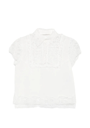 Ermanno Scervino lace-detail short-sleeve blouse - White