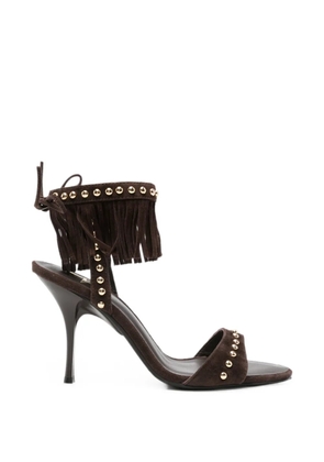 Marc Ellis fringed stud-embellished sandals - Brown