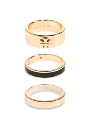 Tory Burch Icon enaml rings (set of three) - Gold