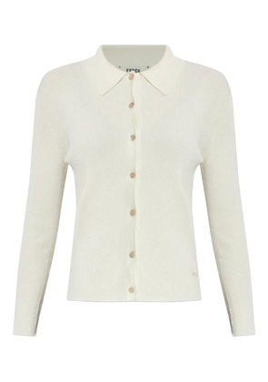 FENDI polo-collar cardigan - Neutrals
