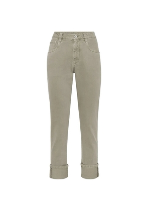 Brunello Cucinelli straight-leg cuffed jeans - Green