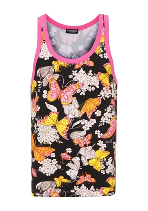 DSQUARED2 floral-print tank top - Black