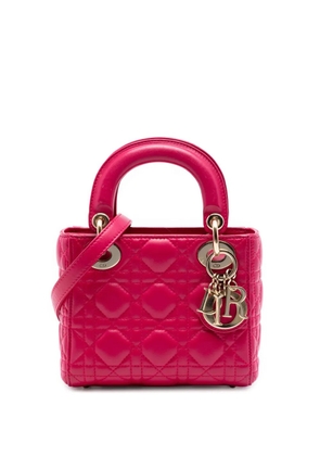 Christian Dior Pre-Owned 2015 Mini Lambskin Cannage Lady Dior satchel - Pink