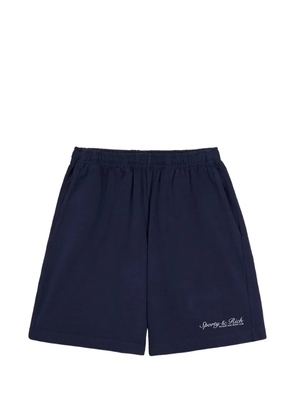 Sporty & Rich Syracuse embroidered-logo shorts - Blue