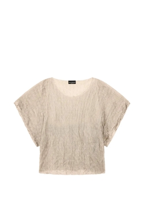 Emporio Armani Brushed jacquard T-shirt - Neutrals