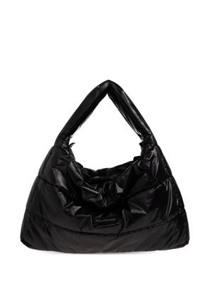 Balenciaga medium logo patch at front tote bag - Black