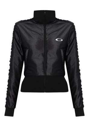 Balenciaga ruffled-sleeve zip-up sweatshirt - Black