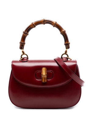 Gucci Pre-Owned 2016-2026 Small Calfskin 1947 Bamboo Top Handle Bag satchel - Red