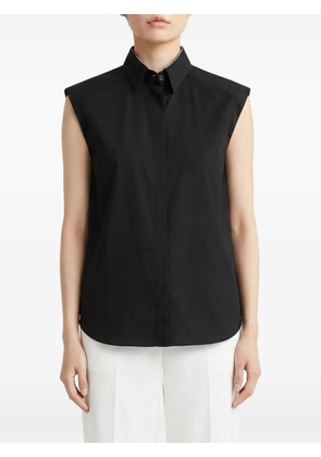 Brunello Cucinelli beaded-collar sleeveless shirt - Black