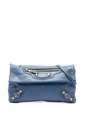 Balenciaga Pre-Owned 2014 Lambskin Motocross Giant 12 Envelope Clutch With Strap crossbody bag - Blue
