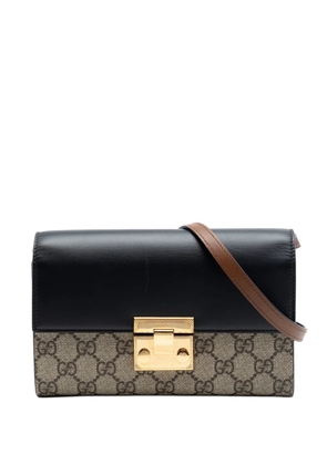 Gucci Pre-Owned 2016-2026 Small GG Supreme Padlock Wallet on Strap crossbody bag - Neutrals