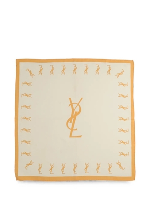 Saint Laurent Pre-Owned Cassandre logo scarf - Neutrals