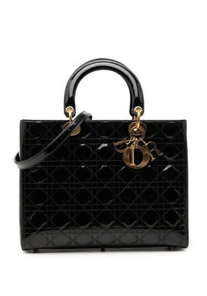 Christian Dior Pre-Owned 2009 Large Patent Cannage Lady Dior satchel - Black