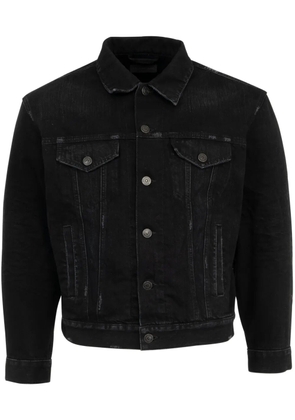 Balenciaga logo-appliqué denim jacket - Blue
