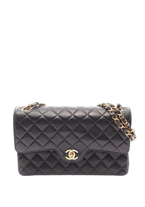 CHANEL Pre-Owned 1994-1996 Limited Edition Paris Quilted Lambskin Double Flap shoulder bag - Black