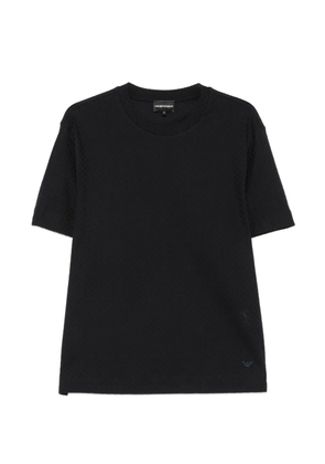 Emporio Armani short-sleeve chevron-knit T-shirt - Blue