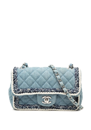 CHANEL Pre-Owned 2018-2019 Mini Rectangular Classic Denim Braided Single Flap crossbody bag - Blue
