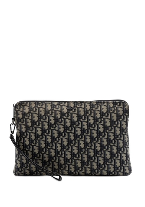 Christian Dior Pre-Owned 2023 Oblique Canvas A4 Zipped Pouch clutch bag - Blue