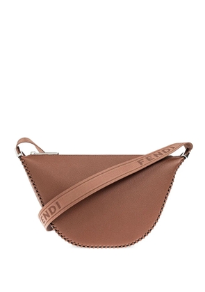 FENDI stitched leather shoulder bag - Brown