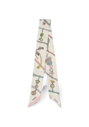 Versace jewel-print silk scarf - Neutrals