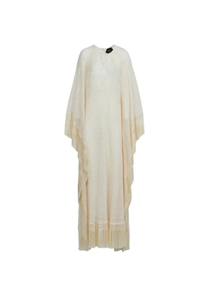 Taller Marmo Santa Fe fringed kaftan maxi dress - Neutrals