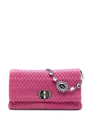 Miu Miu Pre-Owned 2010-2026 Matelasse Nappa Crystal Chain satchel - Pink