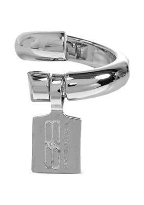 Balenciaga logo-pendant spiral ring - Silver